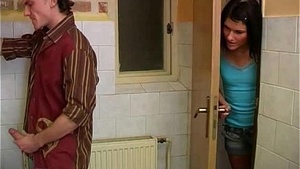 The sweet daughter is with her father.