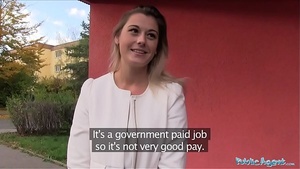 Public Agent Sexy teacher Agnes White gets laid in a car for extra money