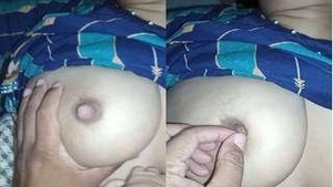 Desi Bhabhi Boob Pressing and Wearing Cloths