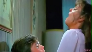 Elderly woman young guy Scene of the night in heaven