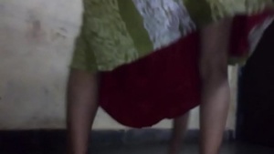 The village maid mopping the floor