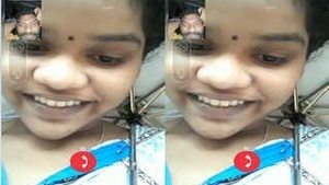 Mallu Girl her Boobs To Lover On VC