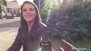 Public Agent Sexy student, conspiracy outdoors