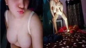 Horny Punjabi Bhabhi Showing Boobs and Pussy