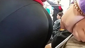 Incredible - round pustule butt teenager on transfer to train