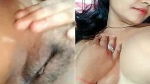 Horny Girl Showing Boobs and Wet Pussy