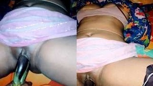 Boudi Masturbating her pussy With Brinjal