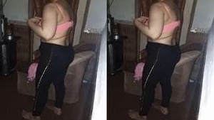 Desi Bhabhi Boob Pressing and Wearing Cloths