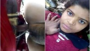 Desi Village Girl gets her Tight asian Pussy HArd Fucked By Lover OUtdoor