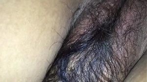 Hairy wife in black bra tightens her asshole while enjoying a cancerous fuck with her husband friend