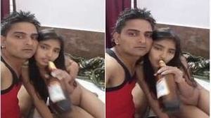 Desi Lover Drinking Beer