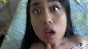 Vietnamese/Cambodian inclusive gives mythological record for lifting cock to fuck it out of her tits! Luna Mills POV.