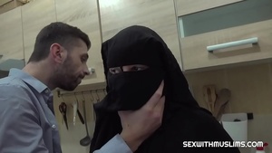 Hairy Muslim wife punished with hard sex