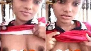 Cute Girl her Boobs On video Call