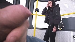 A woman looks at me jerking off, missing the tram!