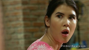 Russian blonde sucks and fucks on the couch at the gym