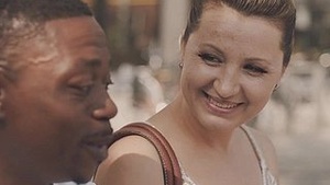 Olga is hoping that the big black words