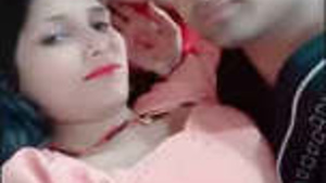 Newlywed couple kissing