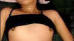 Beautiful babe with hairy pussy fingered by lover