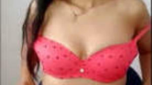 Hot Punjabi Bhabhi Looking Stunning In Pink Bra And Panties