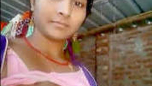 Very cute indian wife show her big tits pussy