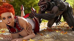 Curled up red-hot rides. 3D monster porn