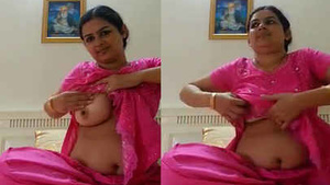 Punjabi Nurse bhabhi in pink salwar suit selfie wid Moaning