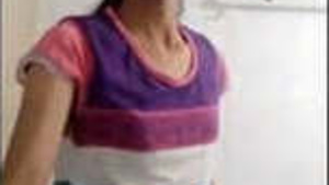 Indian girl fingering and boob pressing