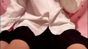 Teenage Chinese almost dildo masturbates