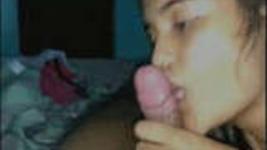 Cute girl gives blowjob inside the car