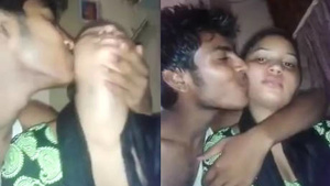 Desi Cara squeeze her cousin sister tits n kisses her