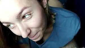 Sweety Redhead cock sucking queen jizz swallowed double-layered in familiar