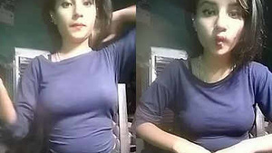 very very cuty desi indian girl in tight dress showing her assets on call