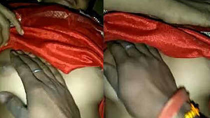 Desi couple outdoors at night