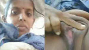 Tamil aunt showing breasts and pussy