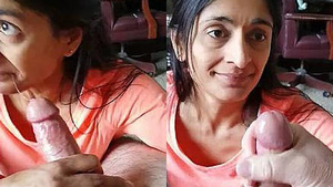 NRI wife sucking hard cock and having cumshot in mouth