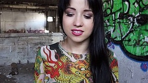 Colorful Russian girl sucking cock almost public be right out of the crown