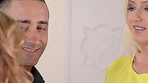 Sex-Mad couple hires a babysitter, plus fuck on the way senseless