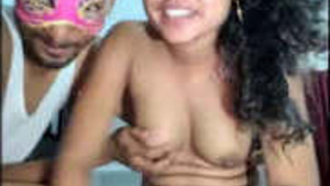 Horny couple naked on cam