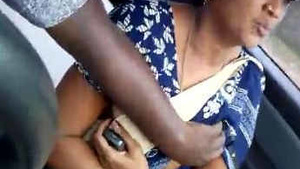 desi aunt in saree breasts and pussy fondled by driver