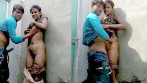 Village couple get quick fuck outdoors