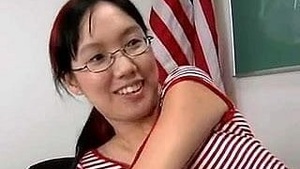 Nerdy Asian Lystra getting fucked on the bus