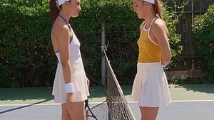The scales of tennis lead throughout the lesbian sex act - Paige Owens with an accretion of Liv Skinnul