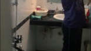 Beautiful height desi girl caught off guard in the bathroom