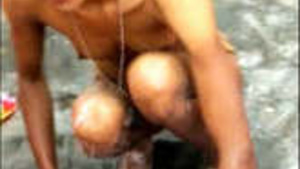 bhabhi village outdoor bath