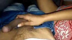 Horny Woman Wank n try to insert hubbys dick her pussy inside the blanket