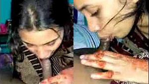 Beautiful Desi Indian girl fingering and blowjob