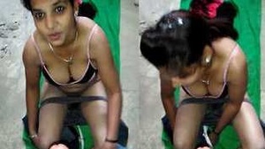 Sexy Colg GF pussy live show BF blowjob in Godown wid dirty Hindi audio