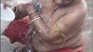 Tamil Bhabhi Open Air Bath