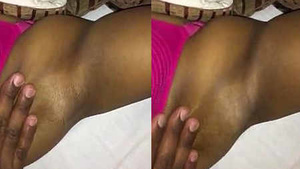 Indian woman showing her big tits and armpits in pink bra